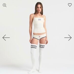 NWT SKIMS FOR TEAM USA COTTON JERSEY PARALYMPIC DOLPHIN BOY SHORT